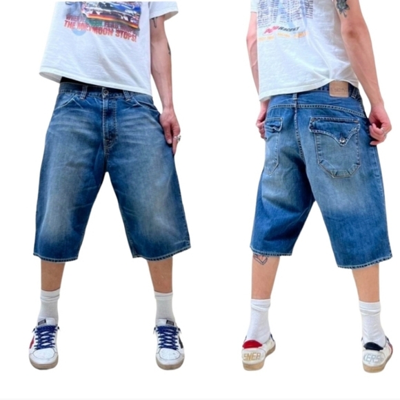 Men's Blue Denim Shorts - Picture 1 of 7